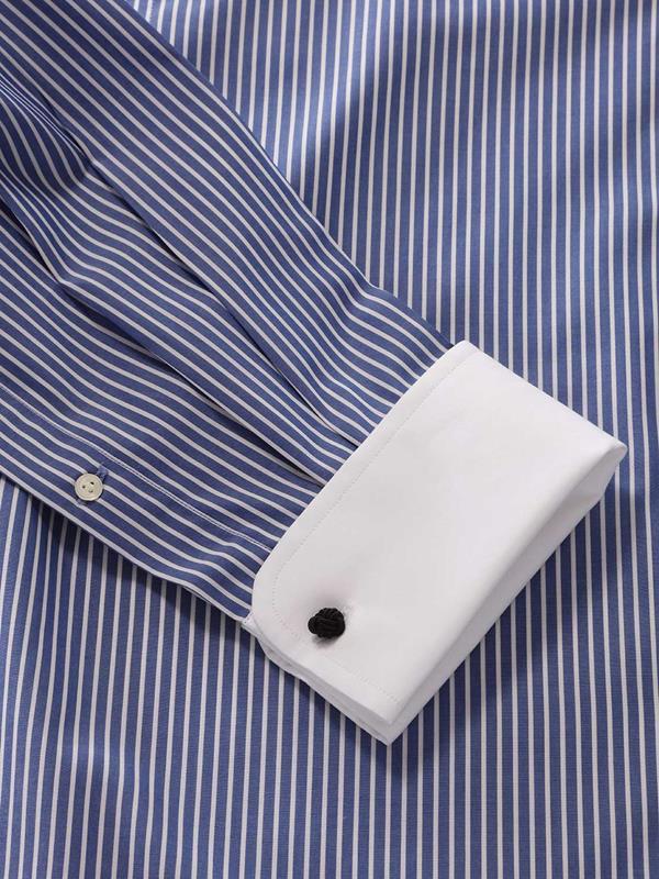 Bankers Ink Striped Full sleeve double cuff Classic Fit Classic Formal Cotton Shirt