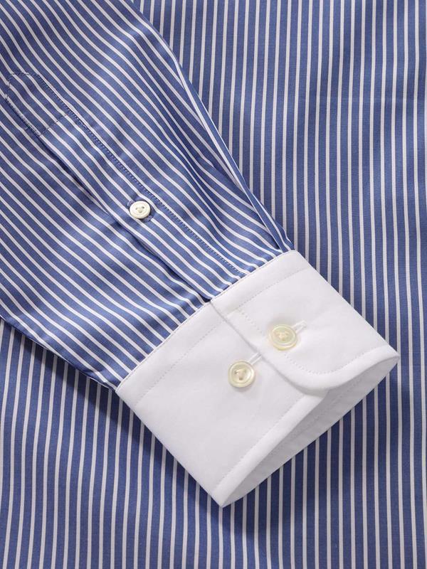 Bankers Ink Striped Full Sleeve Single Cuff Tailored Fit Classic Formal Cotton Shirt