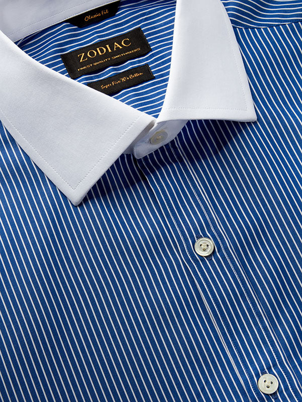 Banco Ink Striped Full Sleeve Single Cuff Classic Fit Classic Formal Cotton Shirt