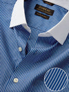 Banco Ink Striped Full Sleeve Single Cuff Tailored Fit Classic Formal Cotton Shirt