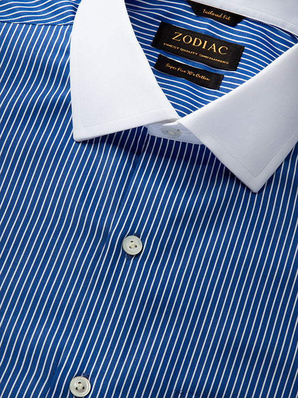 Banco Ink Striped Full Sleeve Single Cuff Tailored Fit Classic Formal Cotton Shirt