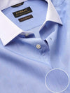 Bankers Medium Blue Solid Full sleeve single cuff Tailored Fit Classic Formal Cotton Shirt