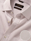 Barboni Sand Striped Full Sleeve Single Cuff Classic Fit Classic Formal Silk Touch Egyptian Giza Cotton Shirt