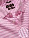 Barboni Pink Striped Full Sleeve Single Cuff Tailored Fit  Formal Silk Touch Egyptian Giza Cotton Shirt
