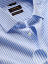 Barboni Sky Striped Full Sleeve Single Cuff Tailored Fit  Formal Silk Touch Egyptian Giza Cotton Shirt