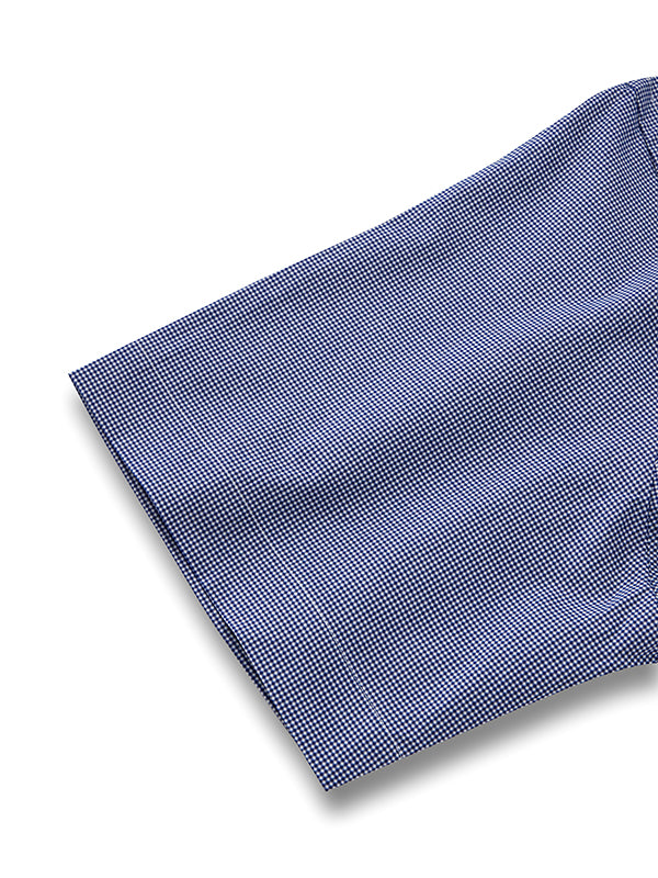 Barboni Navy Check Half Sleeve Classic Fit Semi Formal Silk Touch Egyptian Giza Cotton Shirt