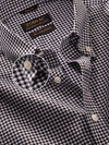Barboni Black & White Full Sleeve Single Cuff Classic Fit Classic Formal Silk Touch Egyptian Giza Cotton Shirt