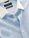 Barboni Blue Check Full Sleeve Double Cuff Classic Fit Classic Formal Silk Touch Egyptian Giza Cotton Shirt
