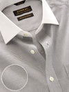 Barboni Light Grey Check Full Sleeve Double Cuff Classic Fit Classic Formal Silk Touch Egyptian Giza Cotton Shirt