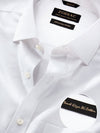 Barboni White Solid Full Sleeve Single Cuff Classic Fit Classic Formal Silk Touch Egyptian Giza Cotton Shirt