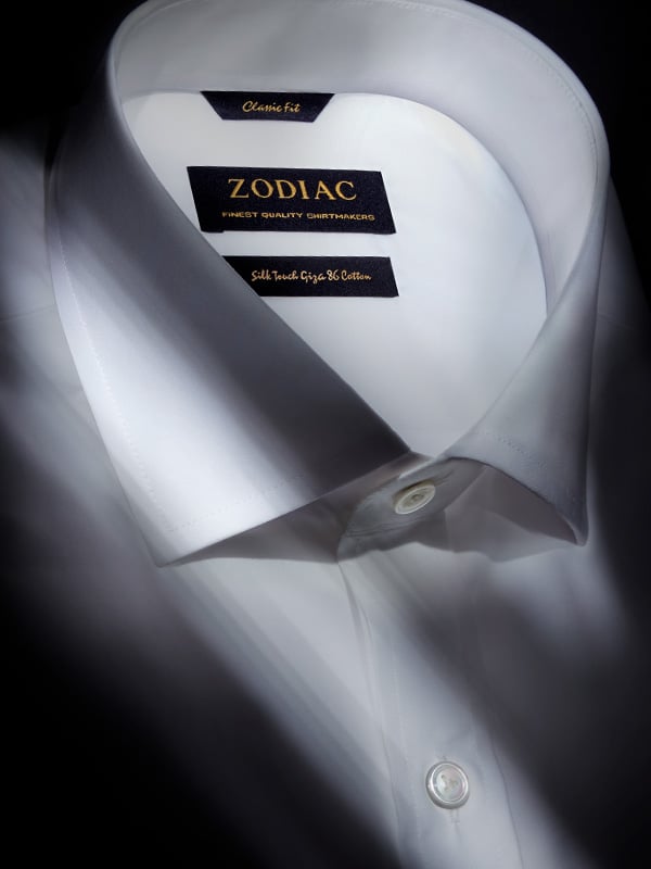 Barboni White Solid Full Sleeve Single Cuff Classic Fit Classic Formal Silk Touch Egyptian Giza Cotton Shirt