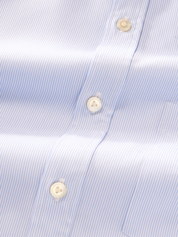Barboni Sky Striped Full Sleeve Single Cuff Classic Fit Classic Formal Silk Touch Egyptian Giza Cotton Shirt