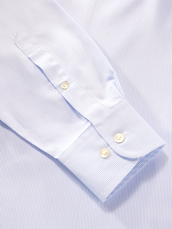 Barboni Sky Striped Full Sleeve Single Cuff Classic Fit Classic Formal Silk Touch Egyptian Giza Cotton Shirt