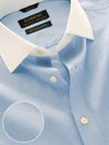Barboni Blue Check Full Sleeve Double Cuff Tailored Fit Classic Formal Silk Touch Egyptian Giza Cotton Shirt
