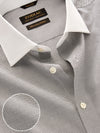 Barboni Light Grey Check Full Sleeve Single Cuff Tailored Fit Classic Formal Silk Touch Egyptian Giza Cotton Shirt