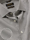 Barboni Black & White Check Full Sleeve Single Cuff Tailored Fit Classic Formal Silk Touch Egyptian Giza Cotton Shirt