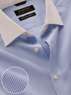 Barboni Sky Striped Full Sleeve Single Cuff Tailored Fit Classic Formal Silk Touch Egyptian Giza Cotton Shirt