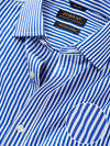 Barboni Blue Striped Half Sleeve Classic Fit Classic Formal Silk Touch Egyptian Giza Cotton Shirt