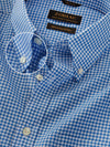 Barboni Blue Check Full Sleeve Single Cuff Classic Fit Classic Formal Silk Touch Egyptian Giza Cotton Shirt