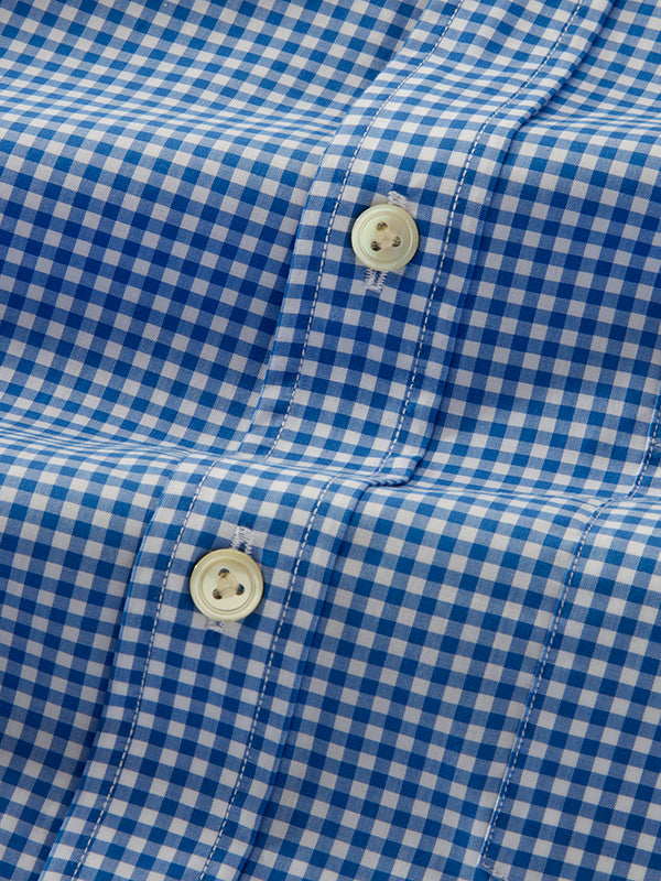 Barboni Blue Check Full Sleeve Single Cuff Classic Fit Classic Formal Silk Touch Egyptian Giza Cotton Shirt