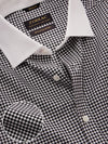 Barboni Black & White Check Full Sleeve Single Cuff Classic Fit Classic Formal Silk Touch Egyptian Giza Cotton Shirt