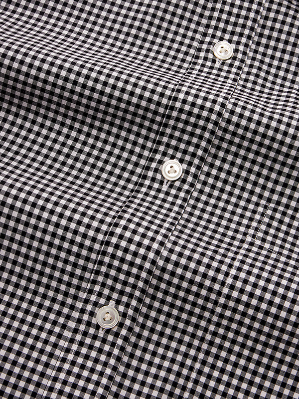 Barboni Black & White Check Full Sleeve Single Cuff Classic Fit Classic Formal Silk Touch Egyptian Giza Cotton Shirt