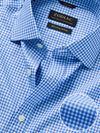 Barboni Blue Check Half Sleeve Classic Fit Classic Formal Silk Touch Egyptian Giza Cotton Shirt
