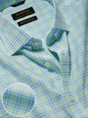 Barboni Green Check Half Sleeve Classic Fit Semi Formal Silk Touch Egyptian Giza Cotton Shirt
