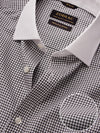 Barboni Black & White Check Full Sleeve Single Cuff Classic Fit Classic Formal Silk Touch Egyptian Giza Cotton Shirt