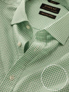 Barboni Green Check Full Sleeve Single Cuff Classic Fit Classic Formal Silk Touch Egyptian Giza Cotton Shirt