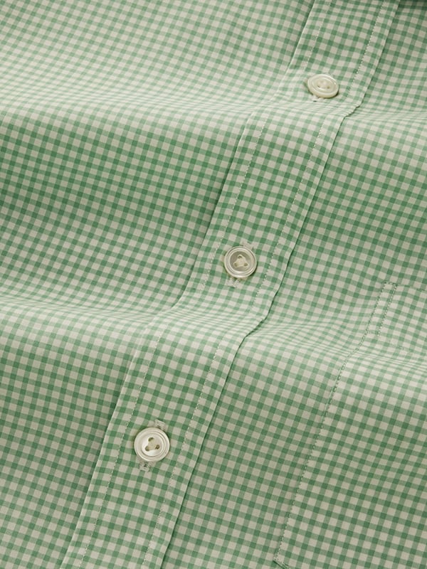 Barboni Green Check Full Sleeve Single Cuff Classic Fit Classic Formal Silk Touch Egyptian Giza Cotton Shirt