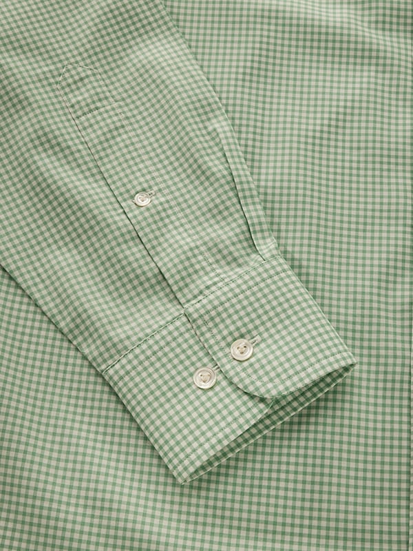 Barboni Green Check Full Sleeve Single Cuff Classic Fit Classic Formal Silk Touch Egyptian Giza Cotton Shirt