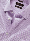 Barboni Lilac Check Full Sleeve Single Cuff Classic Fit Classic Formal Silk Touch Egyptian Giza Cotton Shirt