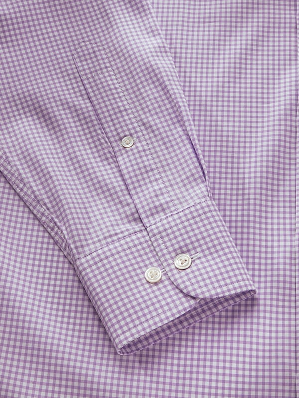 Barboni Lilac Check Full Sleeve Single Cuff Classic Fit Classic Formal Silk Touch Egyptian Giza Cotton Shirt