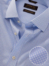 Barboni Sky Check Full Sleeve Single Cuff Classic Fit Classic Formal Silk Touch Egyptian Giza Cotton Shirt