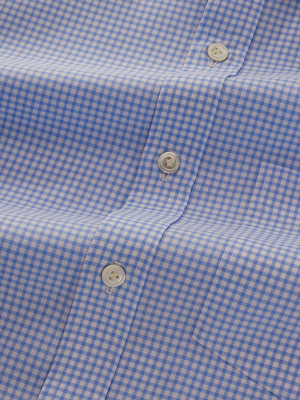 Barboni Sky Check Full Sleeve Single Cuff Classic Fit Classic Formal Silk Touch Egyptian Giza Cotton Shirt