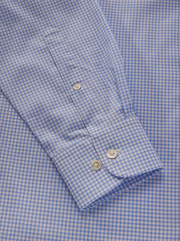 Barboni Sky Check Full Sleeve Single Cuff Classic Fit Classic Formal Silk Touch Egyptian Giza Cotton Shirt