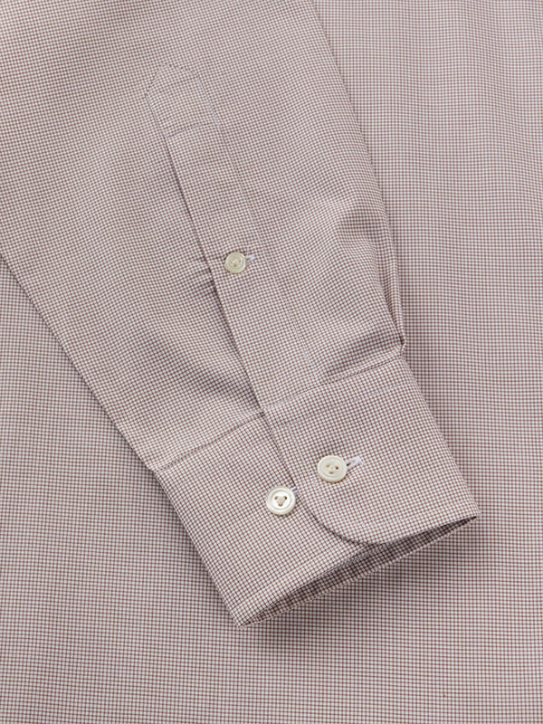 Barboni Beige Check Full Sleeve Single Cuff Classic Fit Classic Formal Egyptian Giza Silk Touch Cotton Shirt
