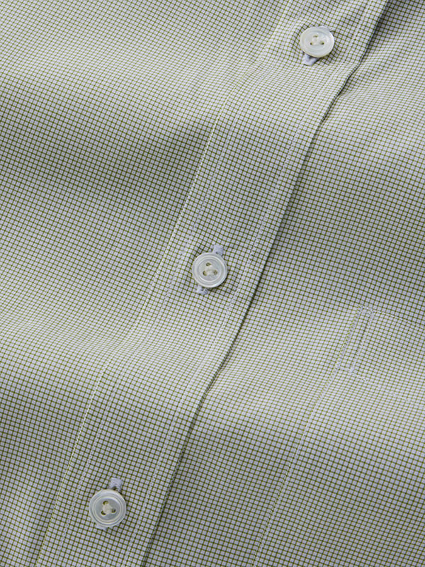 Barboni Olive Check Full Sleeve Single Cuff Classic Fit Classic Formal Egyptian Giza Silk Touch Cotton Shirt