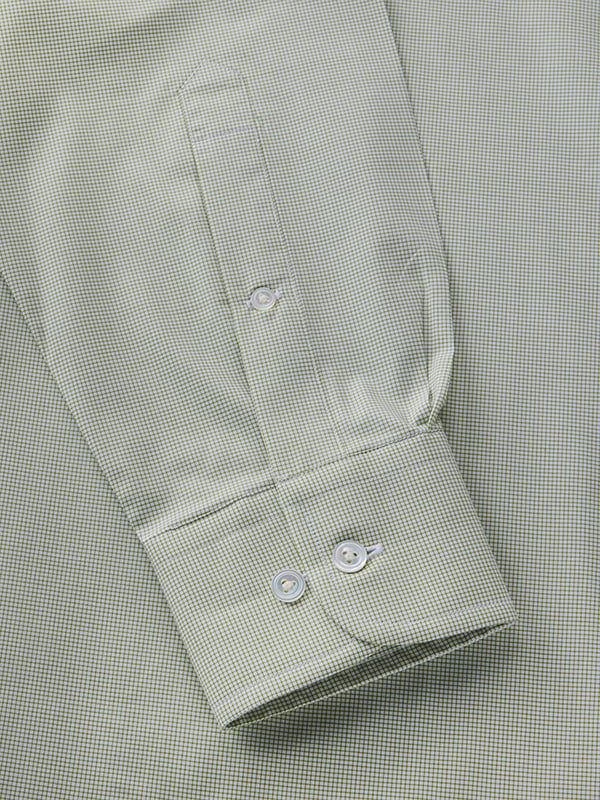 Barboni Olive Check Full Sleeve Single Cuff Classic Fit Classic Formal Egyptian Giza Silk Touch Cotton Shirt