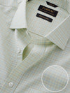 Barboni Olive Check Half Sleeve Classic Fit Classic Formal Egyptian Giza Silk Touch Cotton Shirt