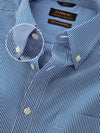Barboni Blue Striped Full Sleeve Single Cuff Classic Fit Classic Formal Silk Touch Egyptian Giza Cotton Shirt