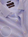 Barboni Sky Striped Full Sleeve Single Cuff Classic Fit Classic Formal Silk Touch Egyptian Giza Cotton Shirt