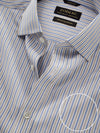 Barboni Beige Striped Full Sleeve Single Cuff Classic Fit Classic Formal Silk Touch Egyptian Giza Cotton Shirt