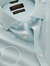 Barboni Green Striped Full Sleeve Single Cuff Classic Fit Classic Formal Silk Touch Egyptian Giza Cotton Shirt