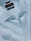 Barboni Aqua Striped Half Sleeve Classic Fit Classic Formal Egyptian Giza Silk Touch Cotton Shirt