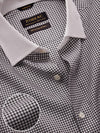 Barboni Black & White Check Full Sleeve Double Cuff Tailored Fit Classic Formal Silk Touch Egyptian Giza Cotton Shirt
