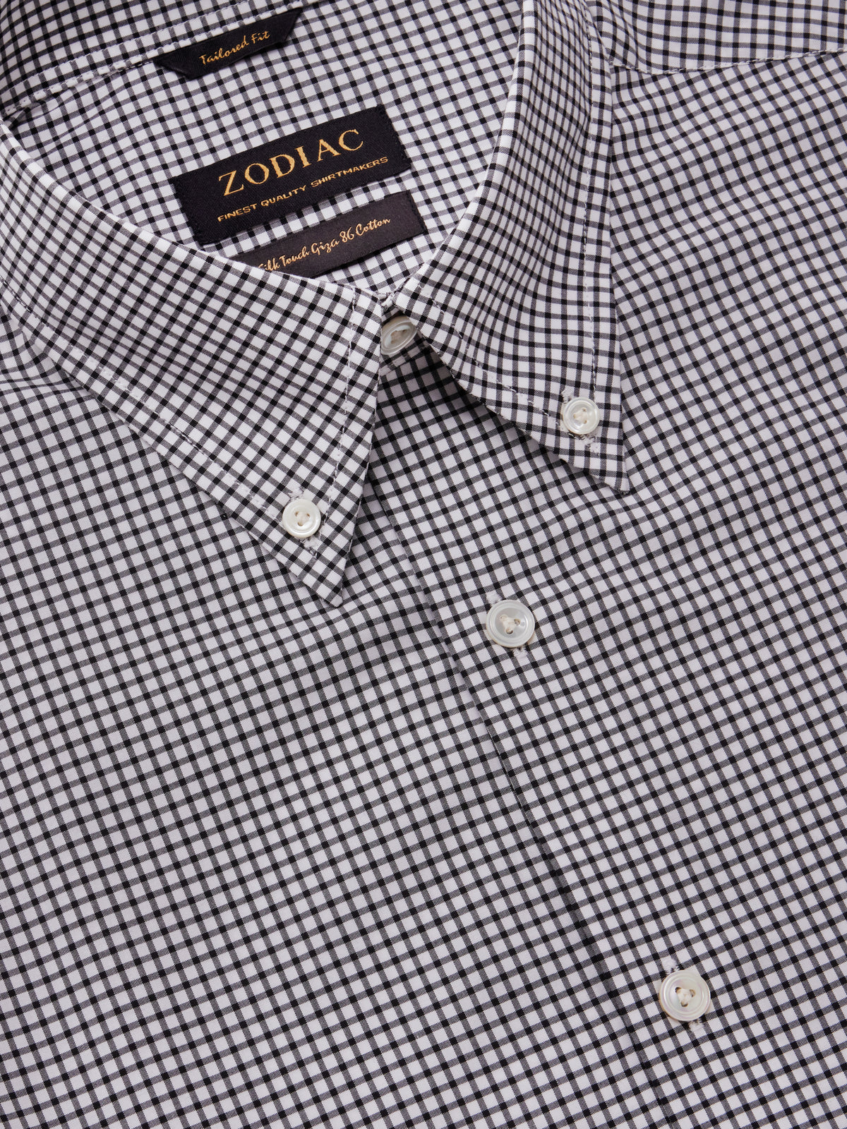 Barboni Black & White Check Full Sleeve Single Cuff Tailored Fit Classic Formal Silk Touch Egyptian Giza Cotton  Without Pocket Shirt