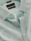 Barboni Green Check Full Sleeve Single Cuff Tailored Fit Classic Formal Silk Touch Egyptian Giza Cotton Shirt