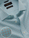 Barboni Aqua Check Half Sleeve Tailored Fit Classic Formal Egyptian Giza Silk Touch Cotton Shirt